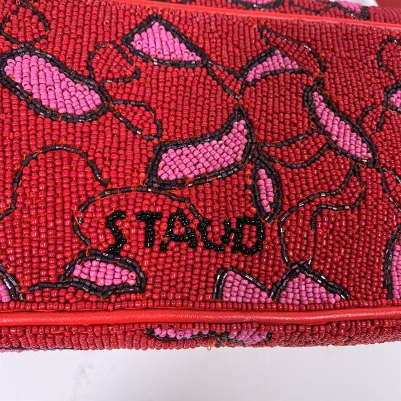 STAUD Red/Pink Beaded 'Tommy' Bag - Picture 5 of 10